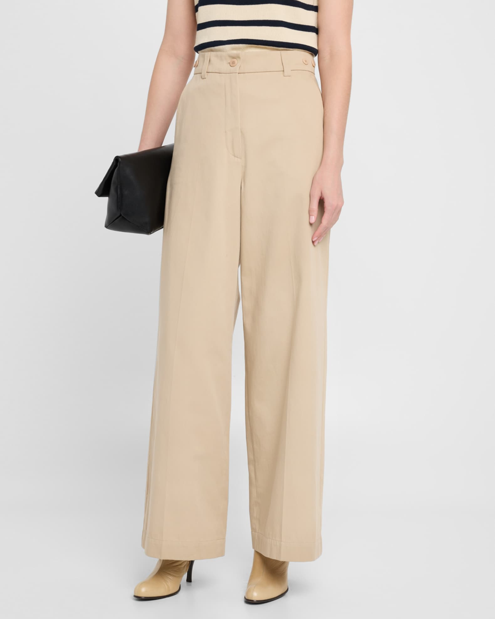 Alfeo Wide-Leg Cotton Gabardine Trousers | Neiman Marcus