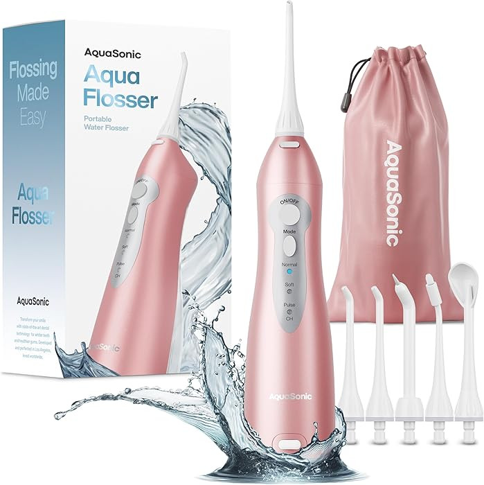 AquaSonic Water Flosser - Cordless Rechargeable Water Flossers for Teeth Cleaning - Waterproof Aq... | Amazon (US)