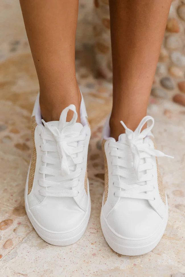 Carmella Raffia/White Sneakers | The Pink Lily Boutique