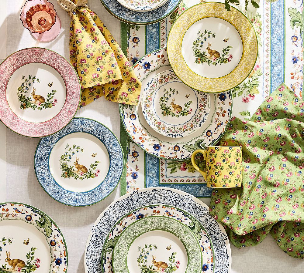 Botanical Bunny Dinner Plates - Set of 4 | Pottery Barn (US)