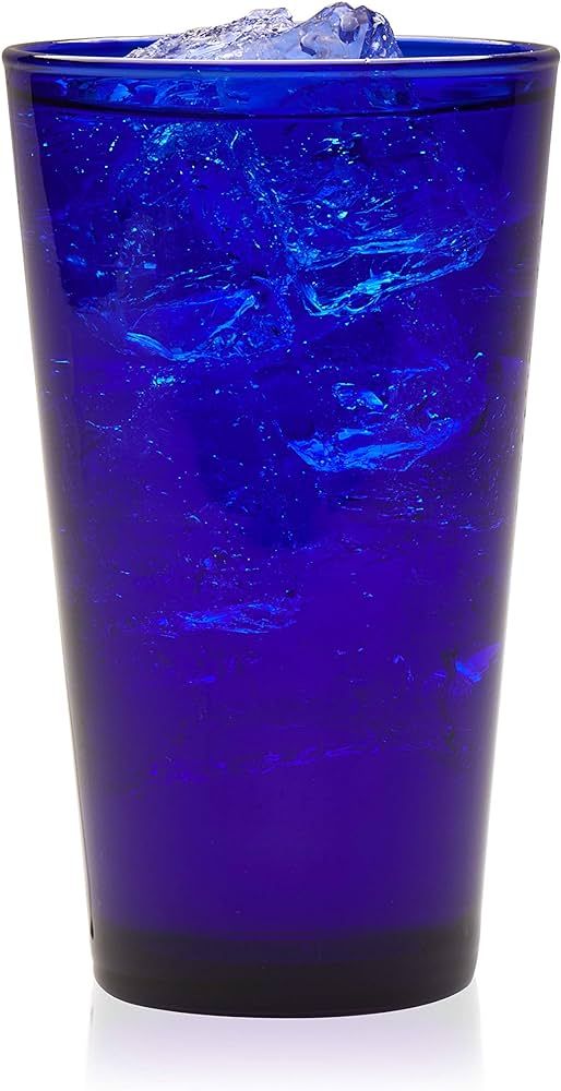 Libbey Cobalt Blue Drinking Glasses, Classic Design Flare Tumbler Glasses Set of 8, Dishwasher Sa... | Amazon (US)