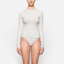 Cotton Jersey Long Sleeve T-Shirt - Light Grey | SKIMS | SKIMS (US)