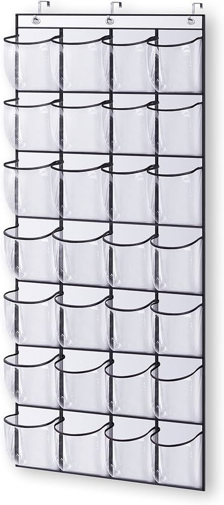 KEETDY 28 Large Clear Over The Door Shoe Rack with Crystal Pockets Hanging Shoe Organizer Storage... | Amazon (US)