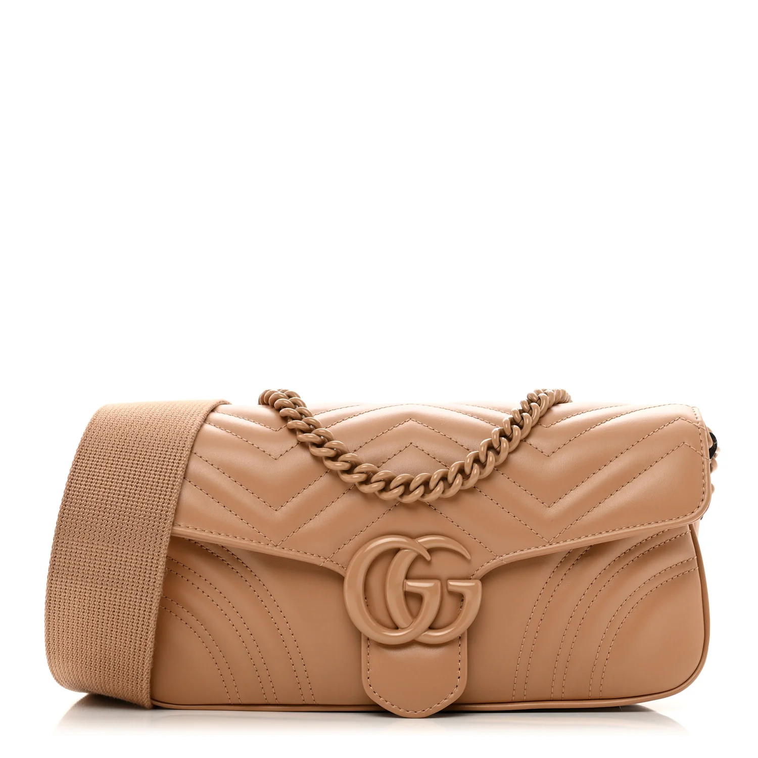 Calfskin Matelasse Monochrome GG Marmont Crossbody Shoulder Bag Camelia Winter Rose | FASHIONPHILE (US)