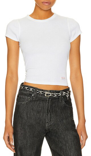 Leather Chain Belt in Black & Silver | Revolve Clothing (Global)