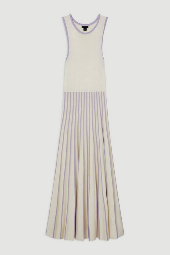 Slinky Knit Pleated Midaxi Dress | Karen Millen US