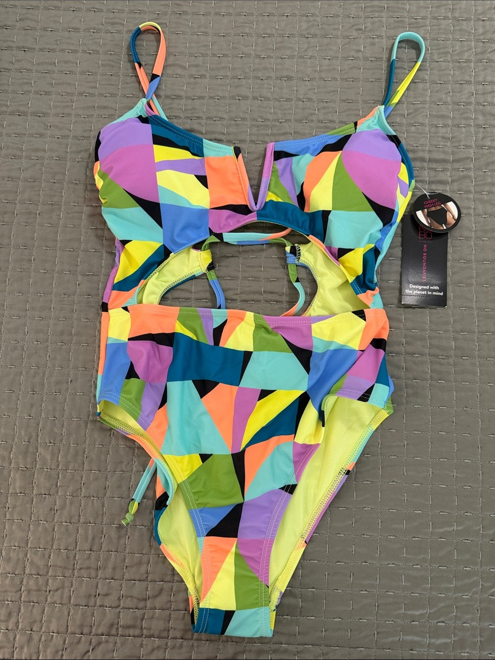 Multicolor Geo Cutout One-Piece Swimsuit | Poshmark