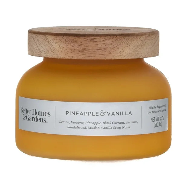Better Homes & Gardens Pineapple & Vanilla 18oz Scented 2-wick Candle - Walmart.com | Walmart (US)