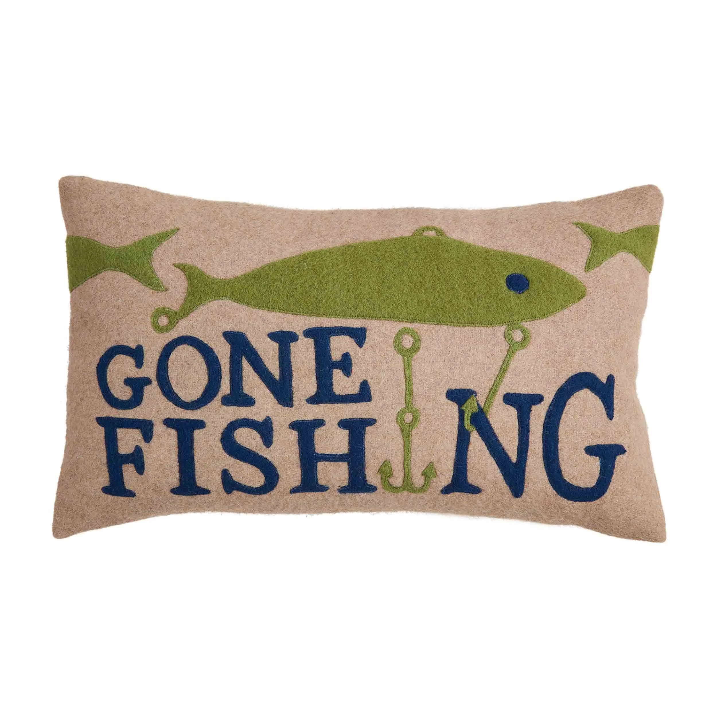 Felted Fish Lake Pillow | Mud Pie | Mud Pie (US)