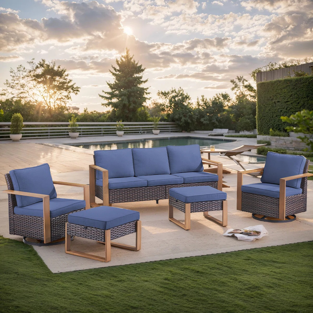 Drazen Outdoor Wicker Patio Furniture Set Comfortable, Weather-Resistant For Patios & Gardens | Wayfair North America