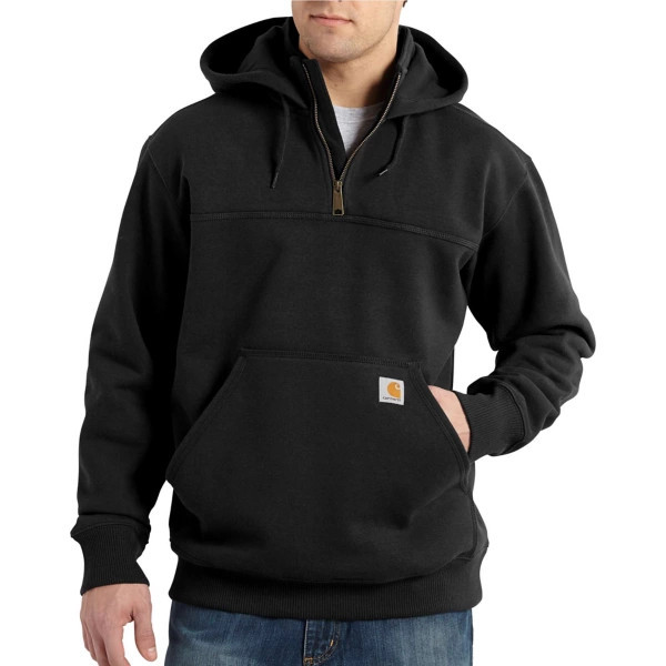 Men's Carhartt Rain Defender Loose Fit Heavyweight Work 1/4 Zip Pullover Small Black | Scheels
