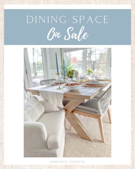 My dining table (in the 60"-84" size), gray rope chairs, rug, table runner and more are on sale this weekend! The dining chairs also ship free, which is a big savings! 
- 
home decor, decor under 50, home decor under $50, coastal decor, beach house decor, beach decor, beach style, coastal home, coastal home decor, coastal decorating, coastal interiors, coastal house decor, home accessories decor, coastal accessories, beach style, blue and white home, blue and white decor, neutral home decor, neutral home, natural home decor, coastal dining room, toscana dining room table, pottery barn dining room table, coastal dining table, dining chairs, gray rope dining chairs, side chairs, neutral table runner, blue candles, brass candlesticks, striped linen napkins, napkin rings, woven placemats, studio mcgee, coastal farmhouse dining table, dining table on sale, dining chairs on sale, coastal wall decor, president's day sale, neutral dining room rug, jute rug, neutral wool rug

#LTKhome #LTKsalealert #LTKunder100