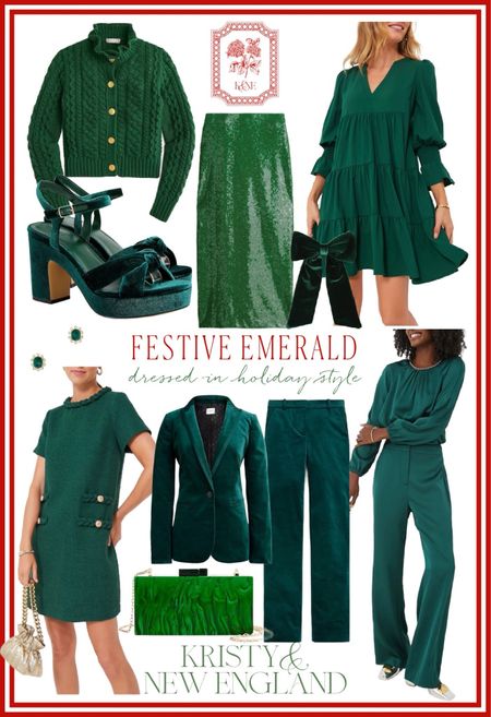 Emerald green holiday outfits on sale! 

#LTKHoliday #LTKover40 #LTKCyberWeek