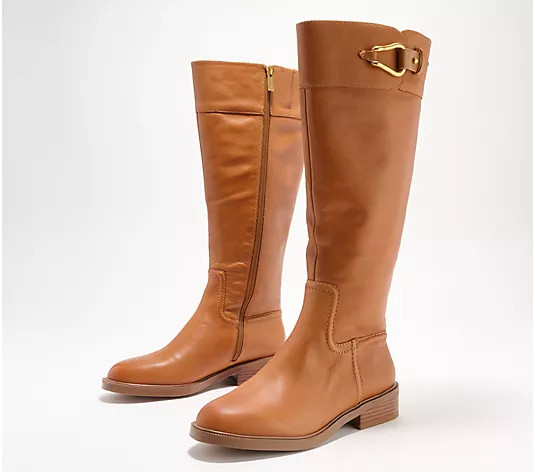 Vince Camuto Leather Riding Boots - Andalian | QVC