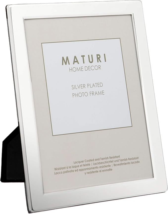 Maturi Silver Plated Photo Frame - Flat Edge Finish 3.5 x 5-inch (9 x 13cm) | Amazon (US)