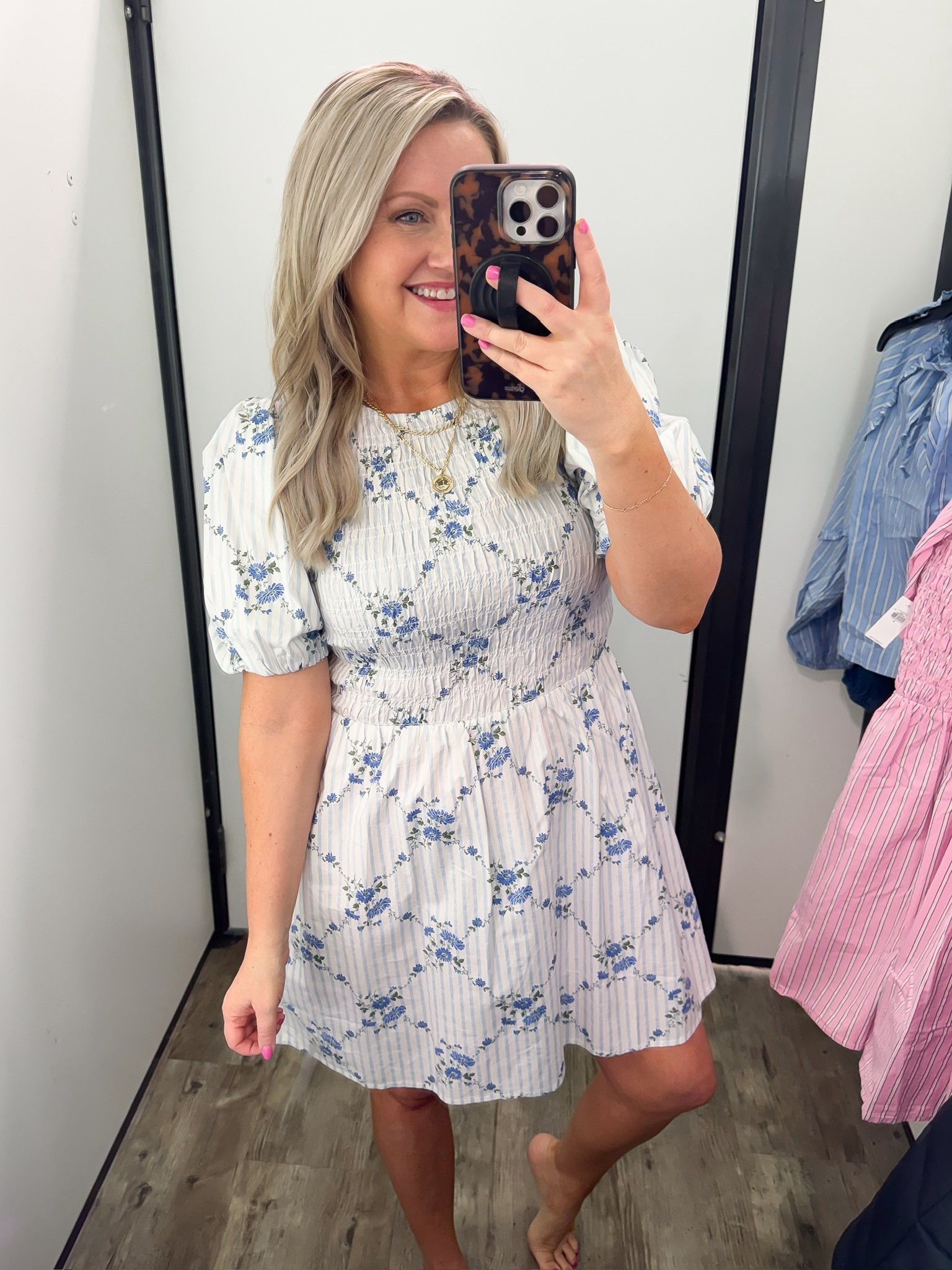 This dress is so flattering with the smocked bodice and the sweetest little blue floral print. It has that classic, feminine feel but still works for everyday wear. Such a good one for spring events or just an easy, put together look.

blue floral dress smocked dress spring outfit feminine style casual dress idea flattering dresses everyday spring style baby doll dress cute spring outfit easy outfit idea lovelylifestyling 

#LTKOver40 #LTKSeasonal #LTKootd