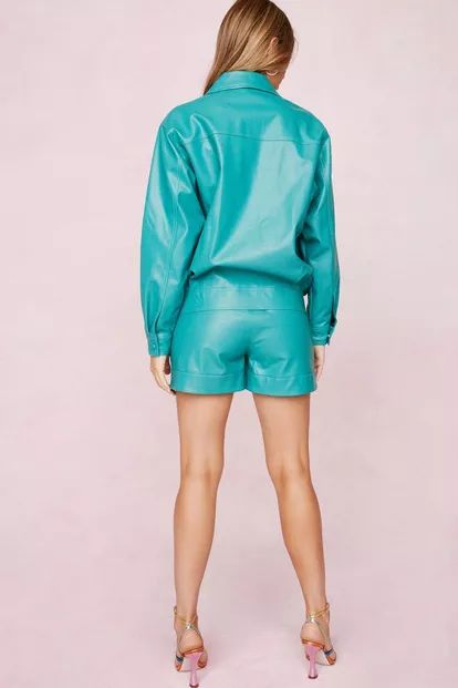 Oversized Faux Leather Button Up Jacket | NastyGal (UK, IE)