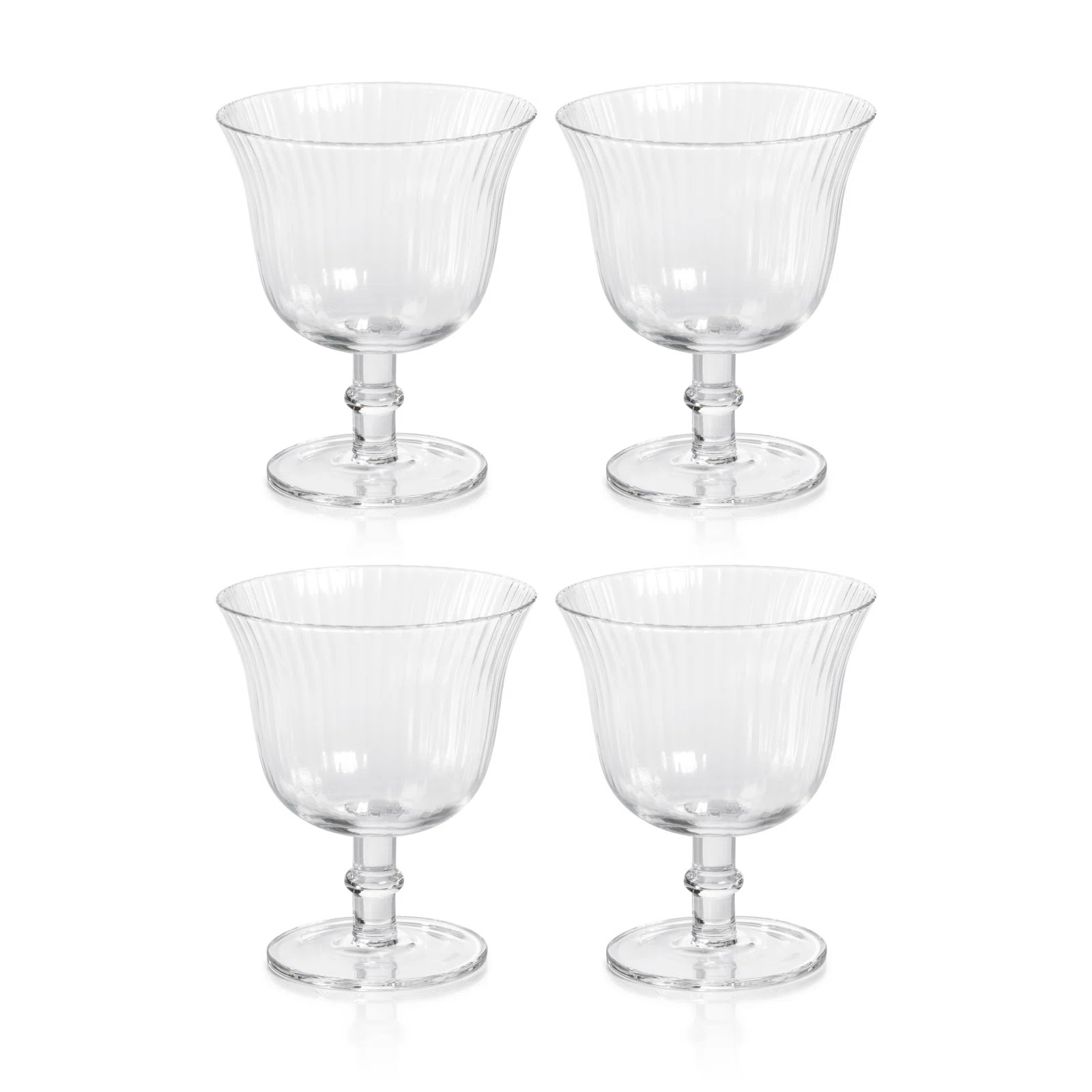Karlee Clear Optic Cocktail / Desert Glasses, Set of 4 (Set of 4) | Birch Lane