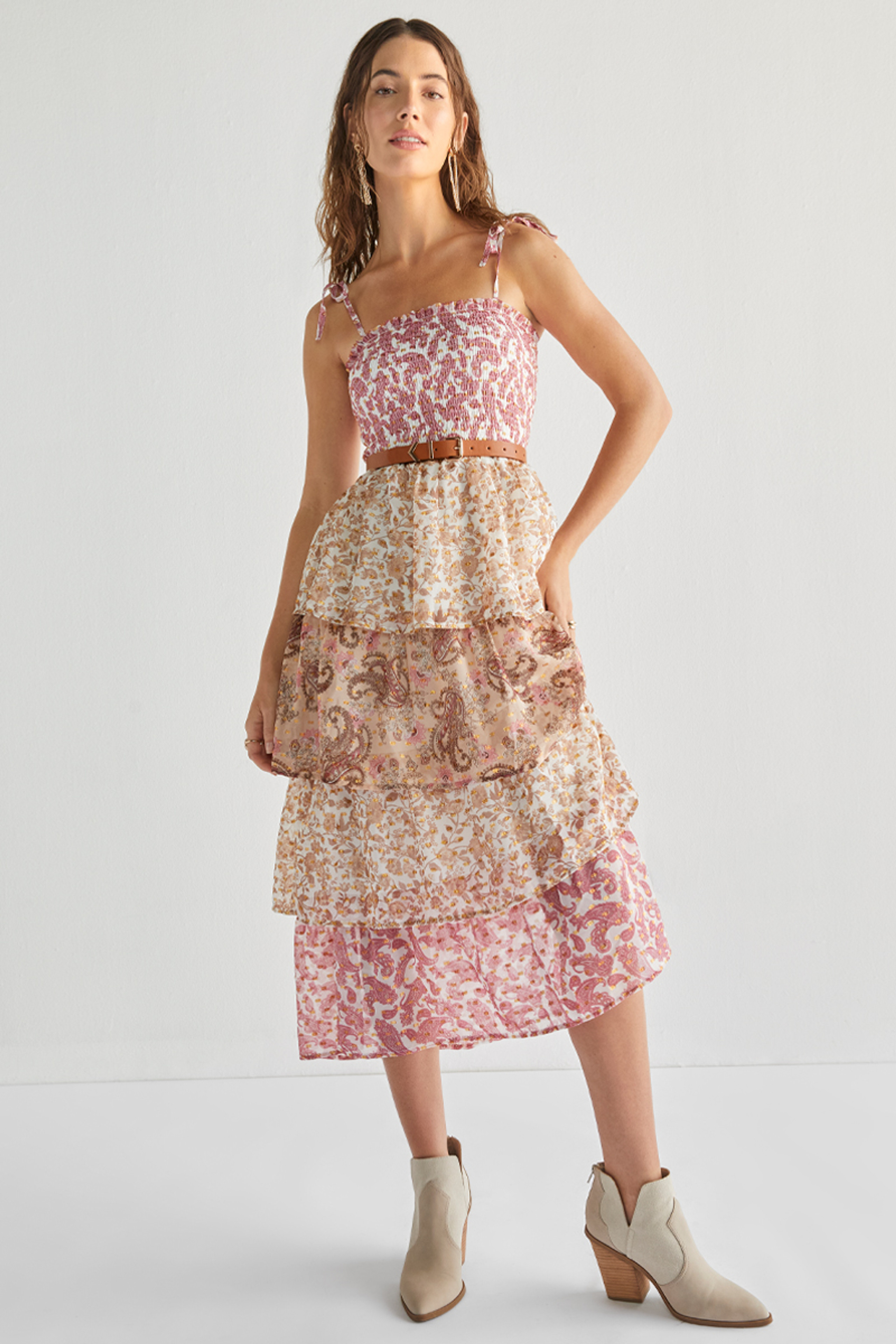 Emory Paisley Tiered Midi Dress | Francesca's