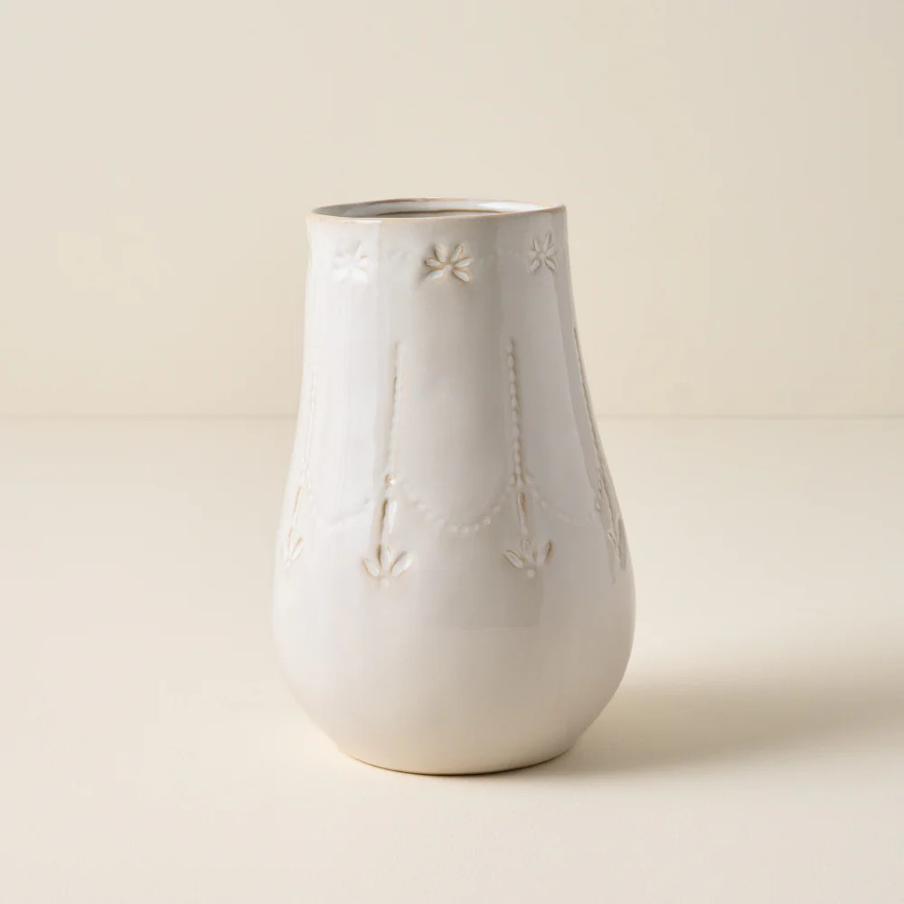 Floral Glazed Ceramic Maisie Vase | Magnolia