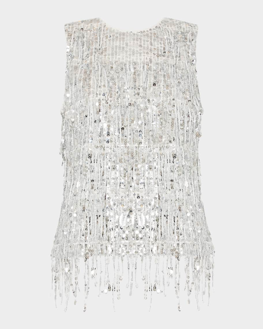 Royce Fringe Sequin Top | Neiman Marcus