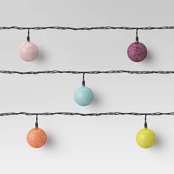 10ct Incandescent Mini Outdoor Colored String Orb String Lights - Opalhouse™ | Target