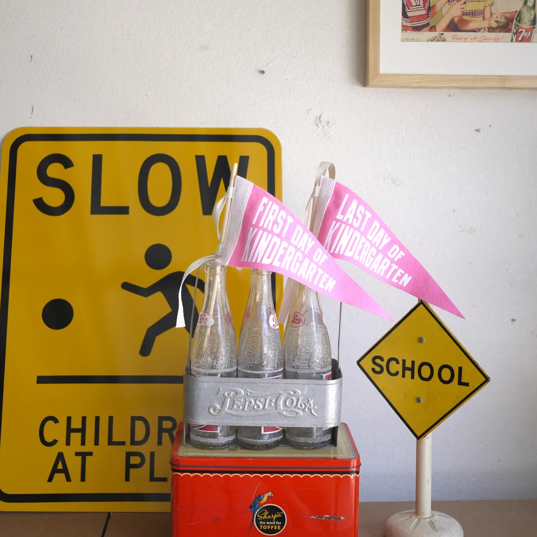 First Day Last Day School Grade Pennant PINK - Etsy | Etsy (US)