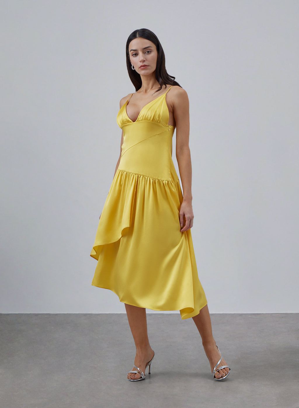Vivid V-neck Silk Slip Dress | Silk Maison