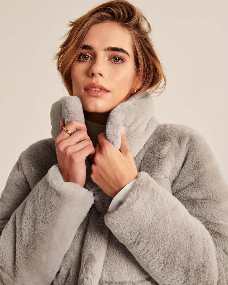 A&F Faux Fur Mini Puffer | Abercrombie & Fitch (US)