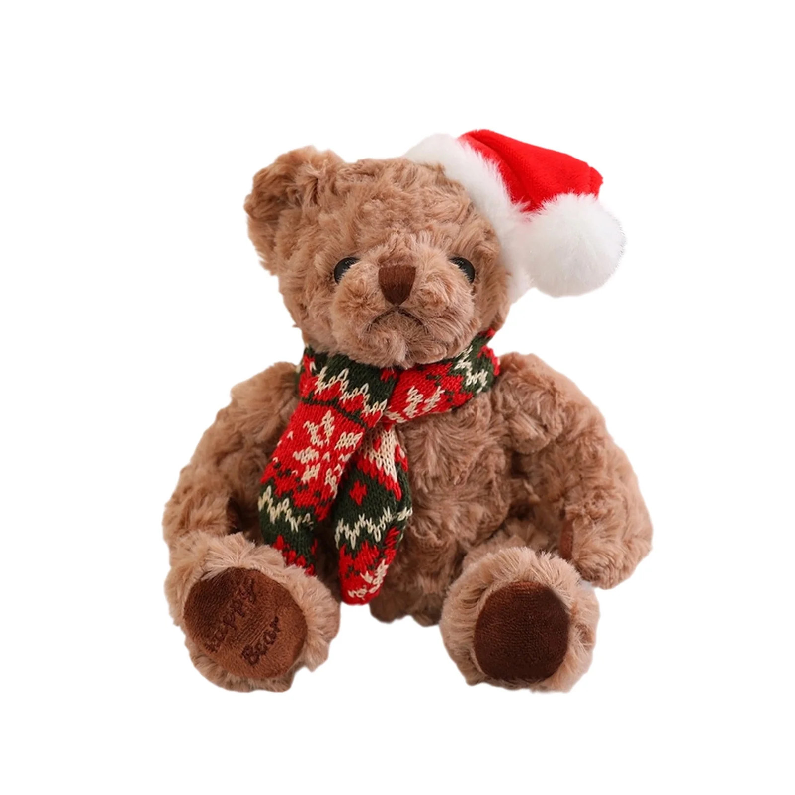 Wuztai Christmas Teddy Bear Doll Brown 20cm Soft Plush, Holiday Decor for Bedroom Sofa Tree Ornam... | Walmart (US)