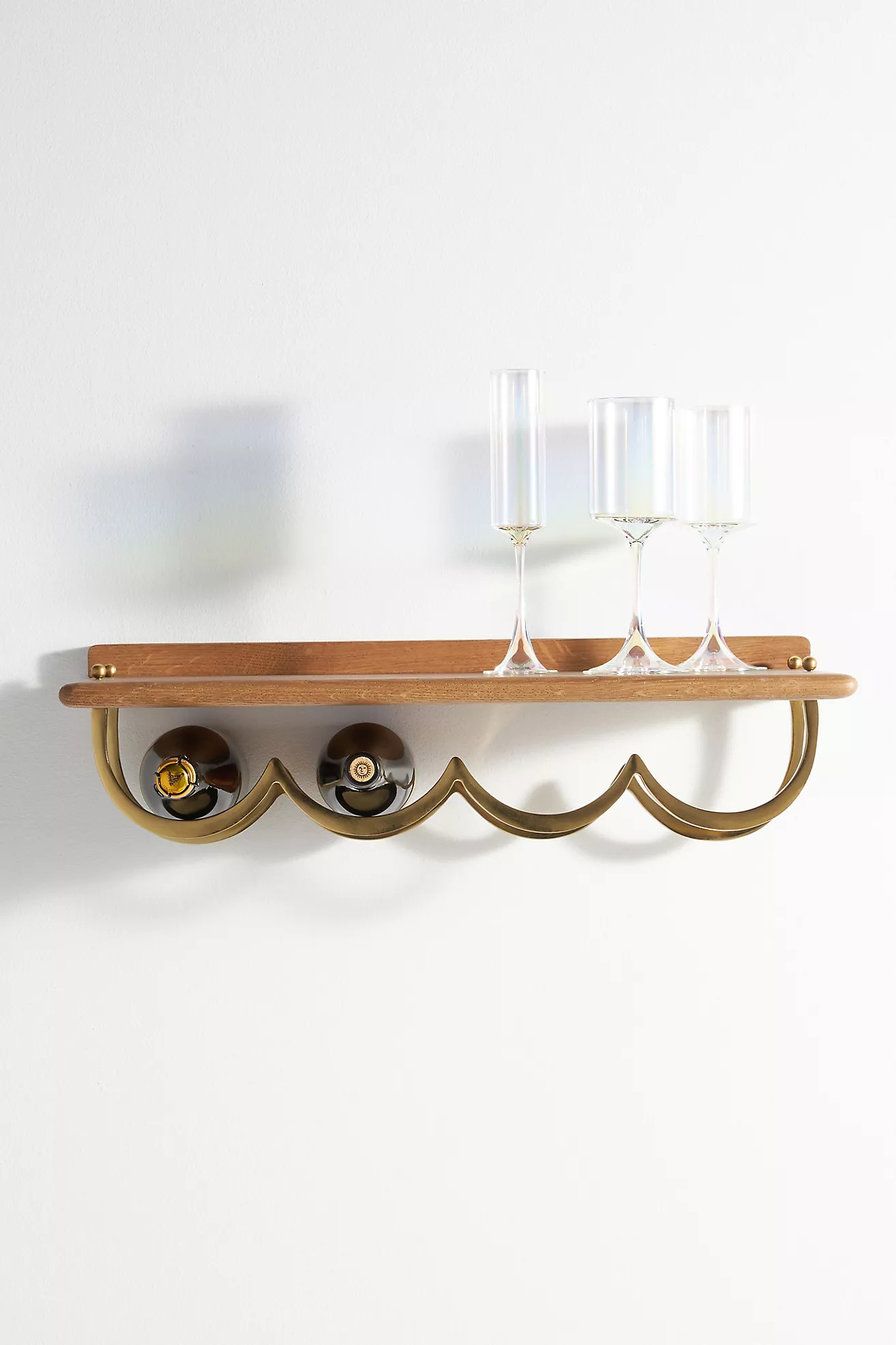 Yuna Scallop Wood Bar Shelf | Anthropologie (US)
