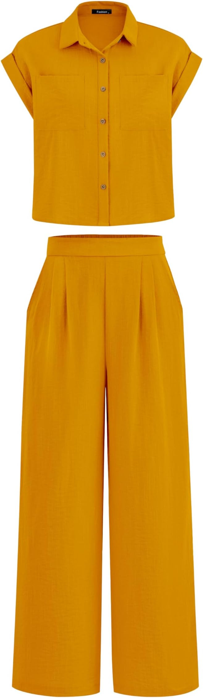 PRETTYGARDEN Womens 2 Piece sets Summer Cap Sleeve Tops Palazzo Pants Dressy Casual Vacation Trav... | Amazon (US)