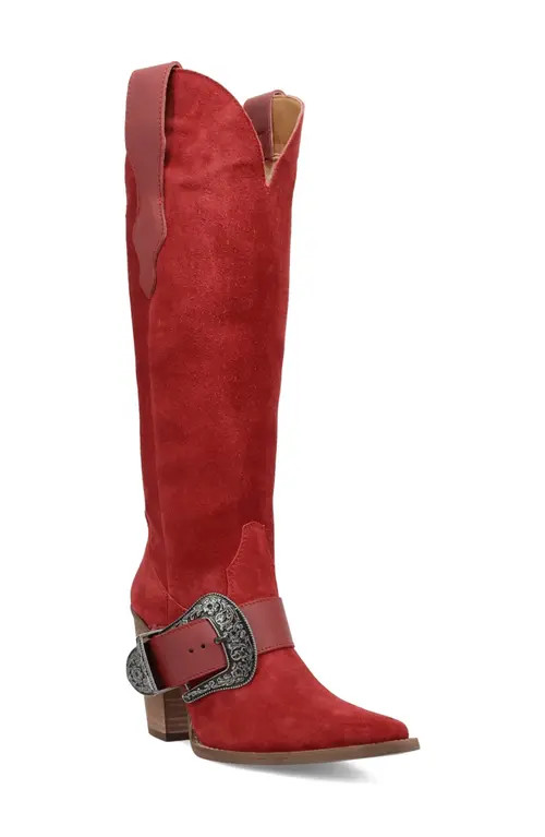 Dingo Yeehottie Over the Knee Western Boot in Red at Nordstrom, Size 9.5 | Nordstrom