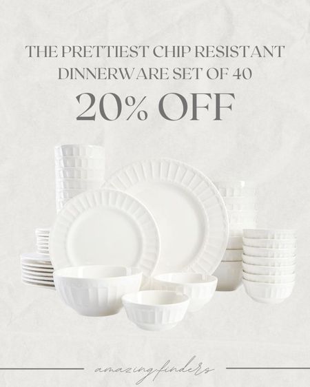 Gibson Home Zen Buffet Porcelain Dinnerware Set, Service for 8 (40pcs), White (Embossed)

#LTKStyleTip #LTKHome #LTKParties