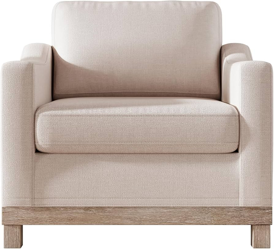 ARCLIS Mid-Century Modern Accent Chair, Oversized Upholstered Single Sofa Chair with Rubber Wood ... | Amazon (US)