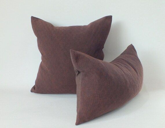 Brown Red Sofa Couch Sashiko Pillow Cover Decorative Throw - Etsy | Etsy (US)
