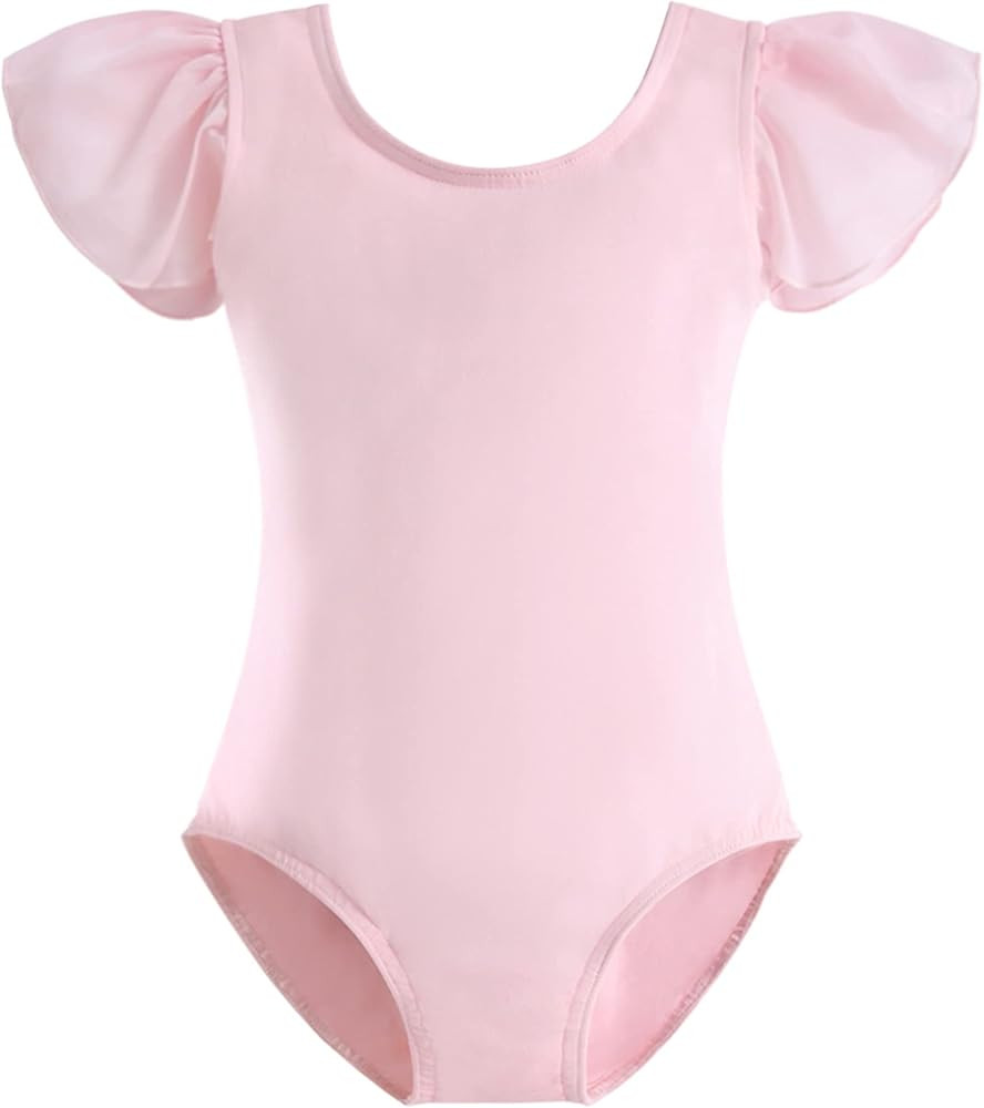 Stelle Girls Toddler Leotard for Ballet Dance Leotards Gymnastics Ruffle Short Sleeve Outfits | Amazon (US)