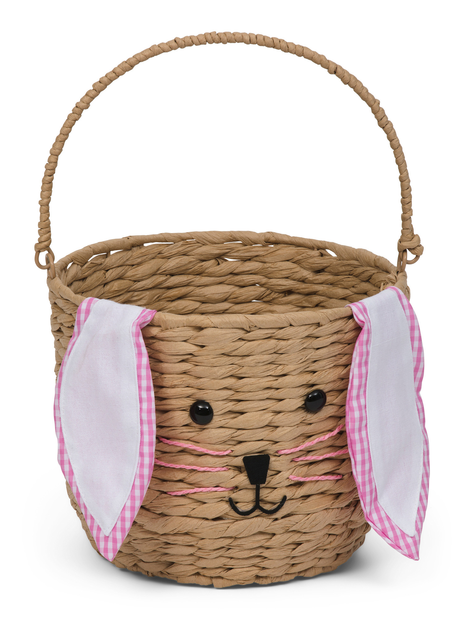 10x10 Easter Bunny Basket With Gingham Ears | TJ Maxx