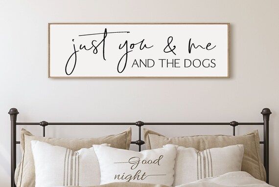 Just you me and the dogs sign-wedding gift for couple with dogs-dog parents gift-housewarming gif... | Etsy (US)