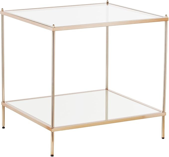 SEI Furniture Knox Glam Mirrored 2-Tier, End Table, Gold | Amazon (US)
