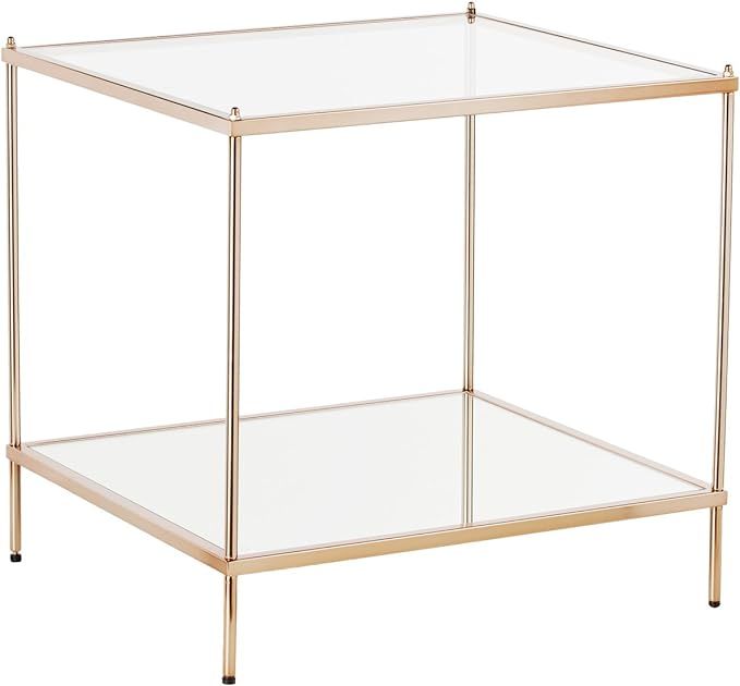 SEI Furniture Knox Glam Mirrored 2-Tier, End Table, Gold | Amazon (US)