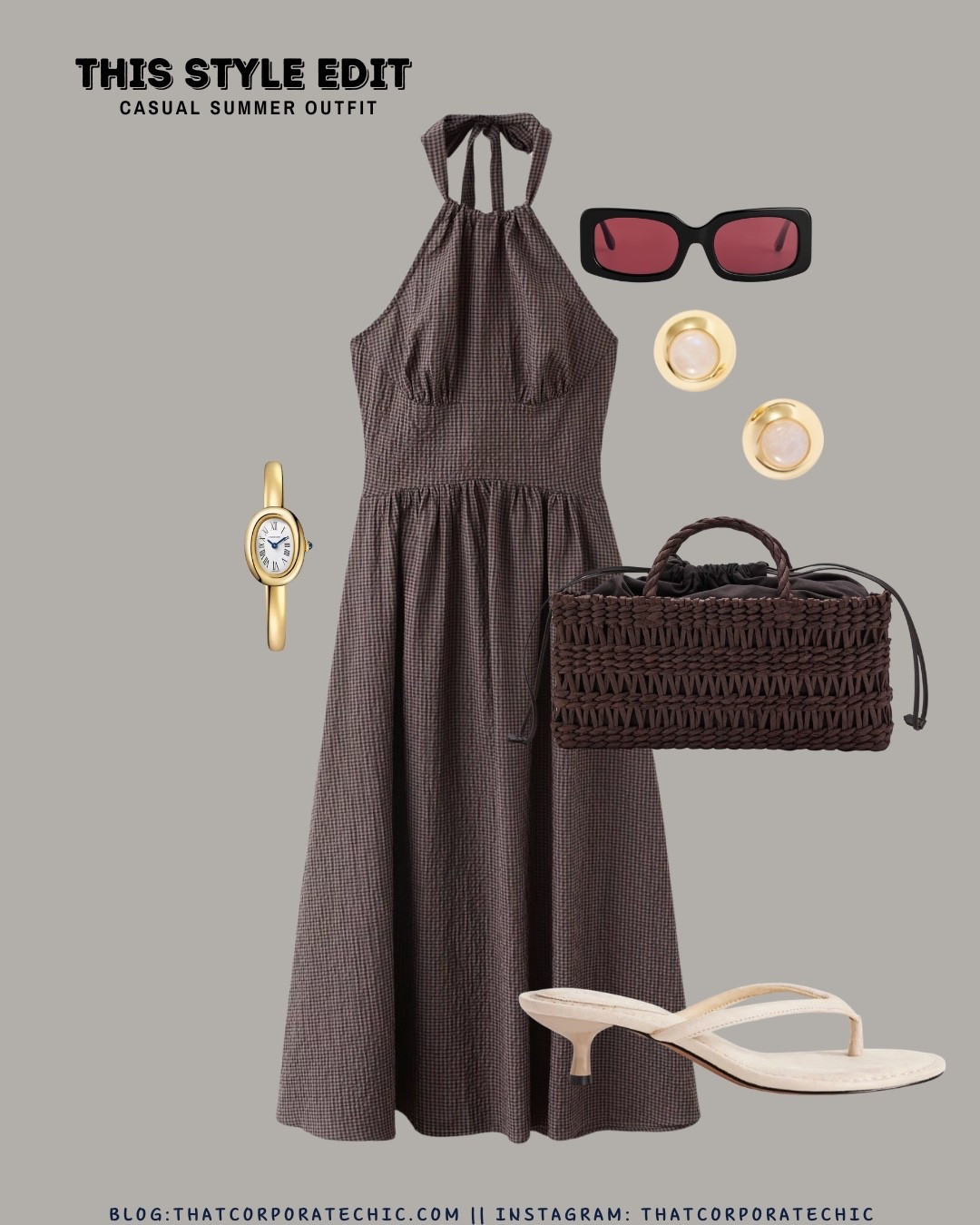 summer outfits - casual summer outfit - wear for European Summer - holiday outfits idea -  brown halter neck dress


Summer dressing
Summer styles
Summer dress look

#LTKsummer #LTKstyletip #LTKdresses