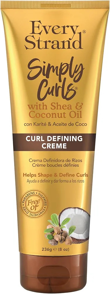 Every Strand Curling Creme Simply Curls Coconut Oil and Shea Butter, 8 oz. | Amazon (US)