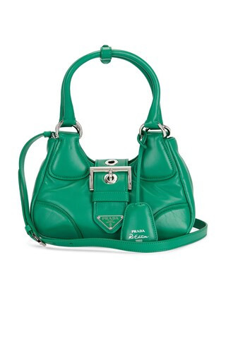 Prada Nappa Re-Edition 2002 Moon Bag in Green | FWRD 