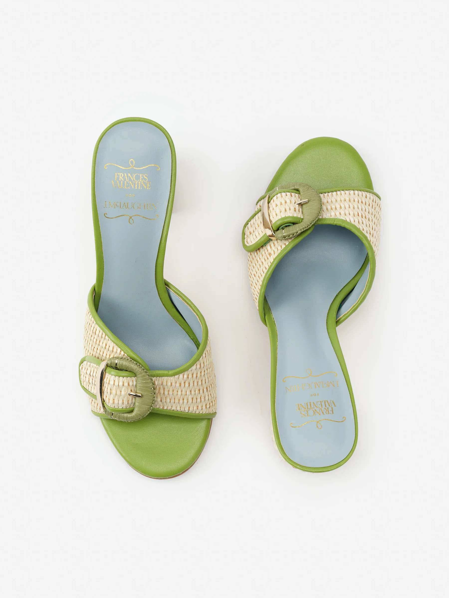 Natural/Green Solid Frances Valentine Taylor Heels | Women's Shoes | J.McLaughlin | J.McLaughlin