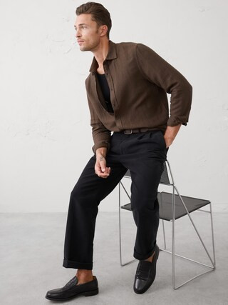 Slim-Fit Linen-Blend Shirt | Banana Republic Factory