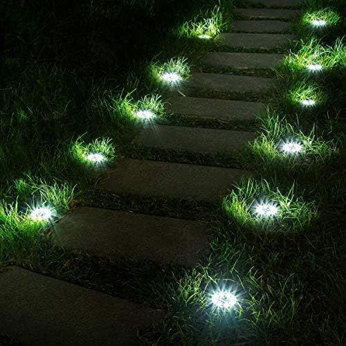 SOLPEX 12 Pack Solar Ground Lights, 8 LED Solar Powered Disk Lights Outdoor Waterproof Garden Landsc | Amazon (US)