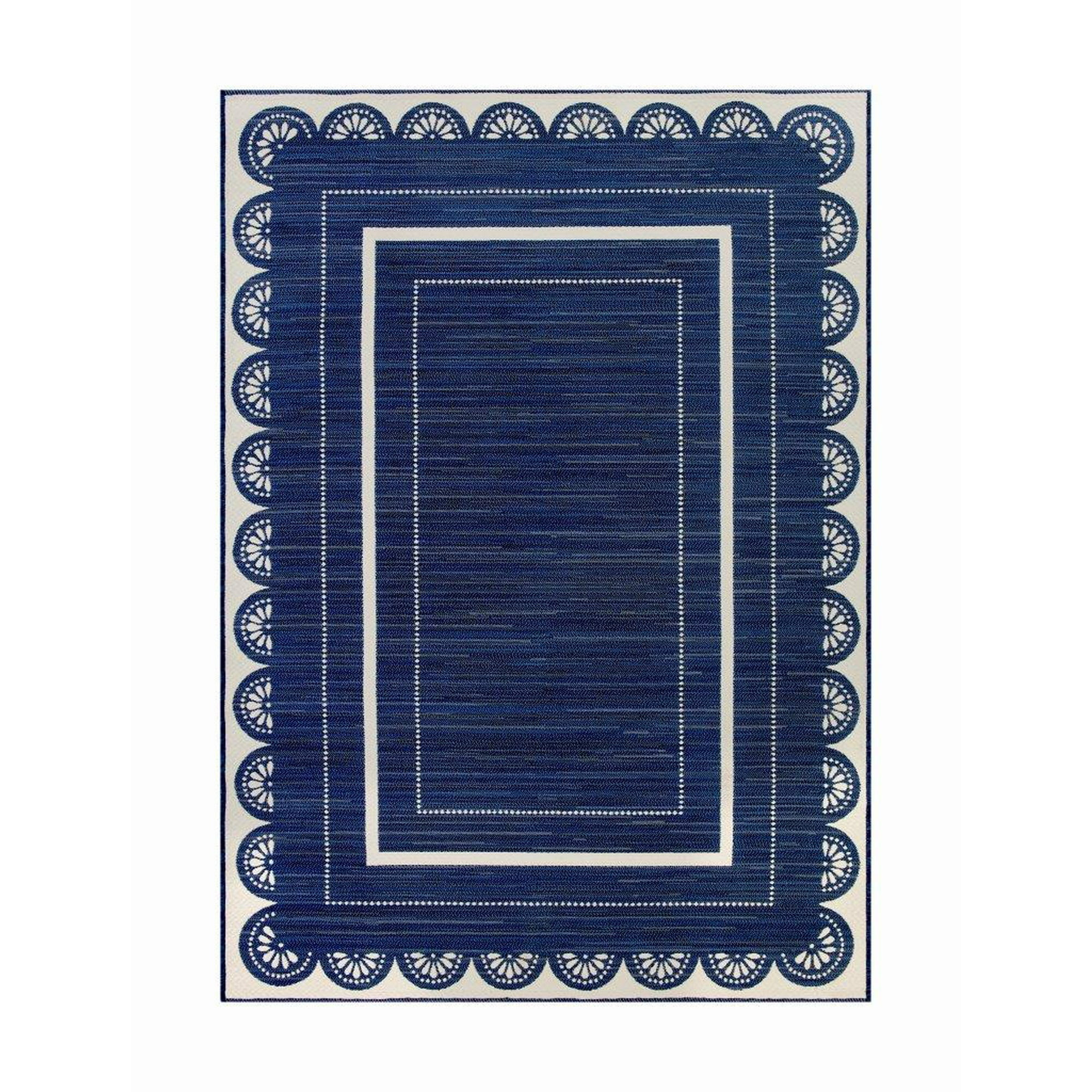 The Pioneer Woman, 7'x10' Navy & Cream Scallop Outdoor Rug - Walmart.com | Walmart (US)