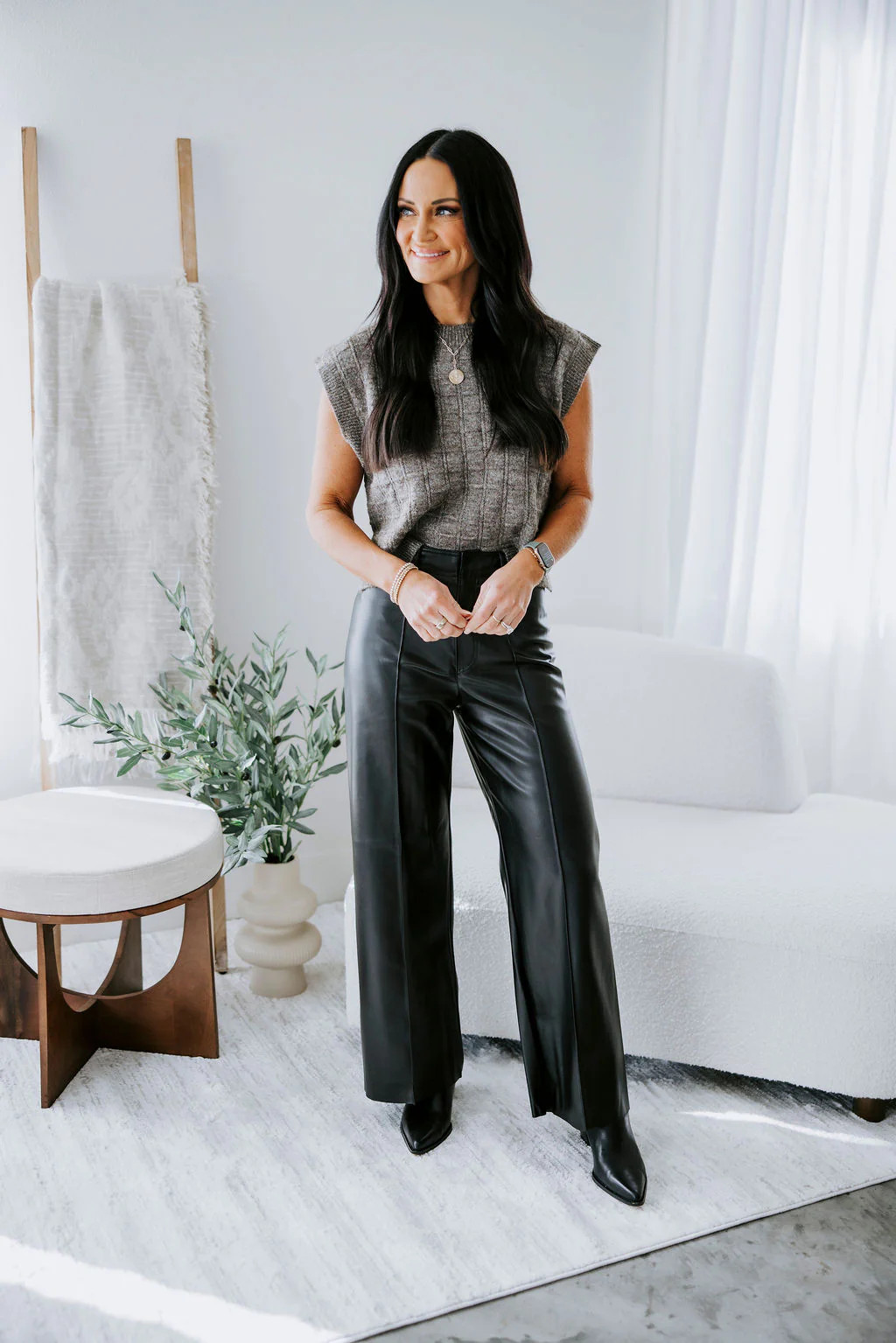 Hilarie Faux Leather Pants | Lauriebelles