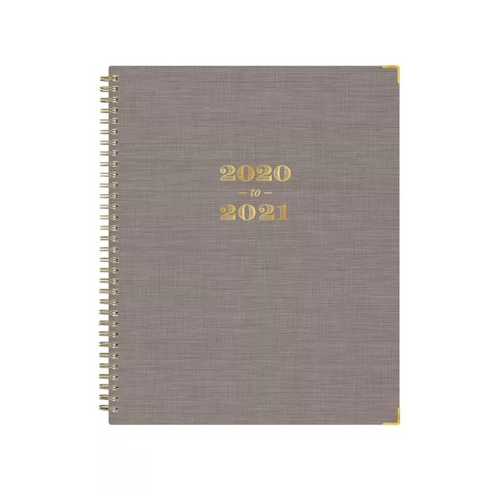 2020-21 Academic Planner 8.5" x 11" Fabric LGB Wirebound Solid Gray Linen - Day Designer | Target